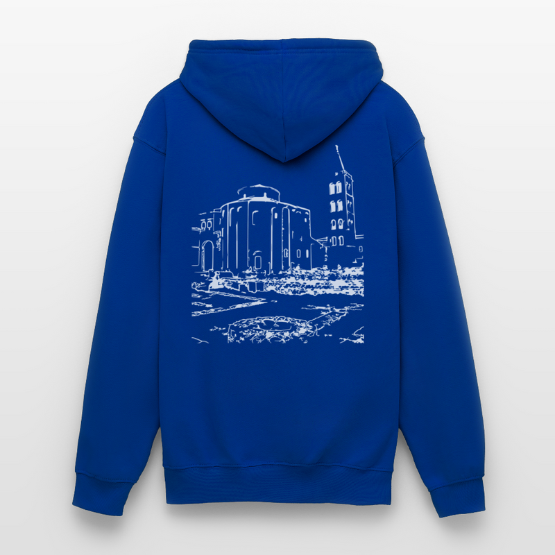 Lade das Bild in Galerie -Viewer, Mirrela Passage Unisex Hoodie GRAU TÜRKIS AA2 St. Donat - Royalblau
