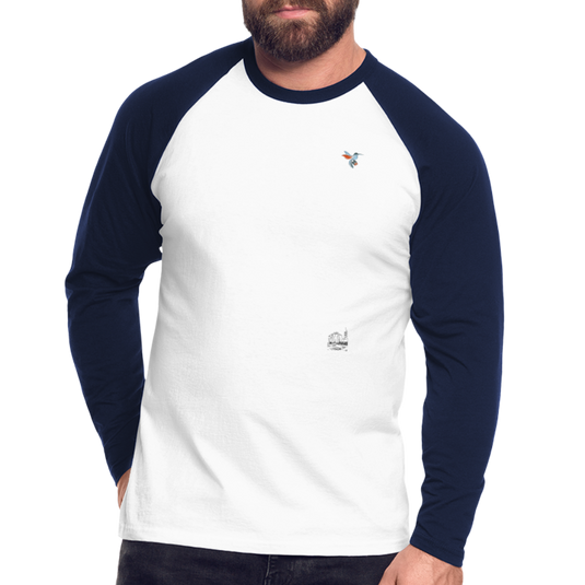 Männer Baseballshirt langarm Mirrela Passage Club 5 AA7 - Weiß/Navy