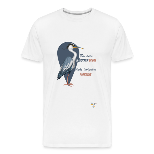 Männer Premium Bio T-Shirt Kein Hübscher Vogel 2 - Weiß