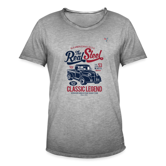 Männer Vintage T-Shirt The Real Steel - Vintage Grau