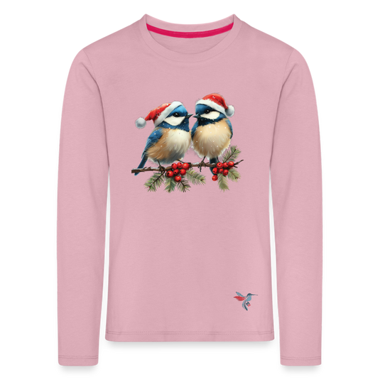 Mirrela Passage Kinder Premium Langarmshirt Two Blue Birds - Hellrosa