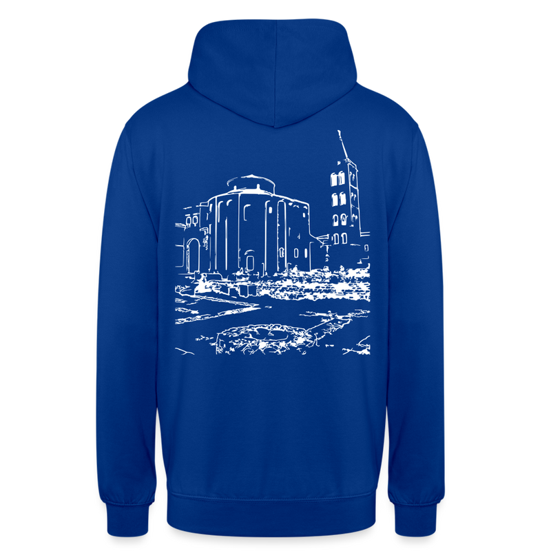 Lade das Bild in Galerie -Viewer, Mirrela Passage Unisex Hoodie GRAU TÜRKIS AA2 St. Donat - Royalblau
