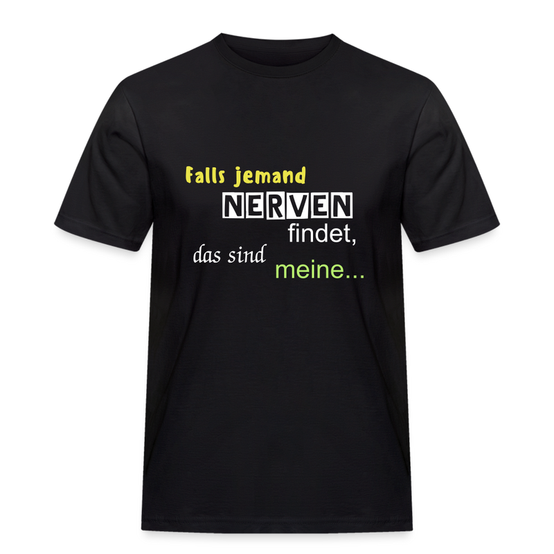 Lade das Bild in Galerie -Viewer, Männer Workwear T-Shirt Nerven finden - Schwarz
