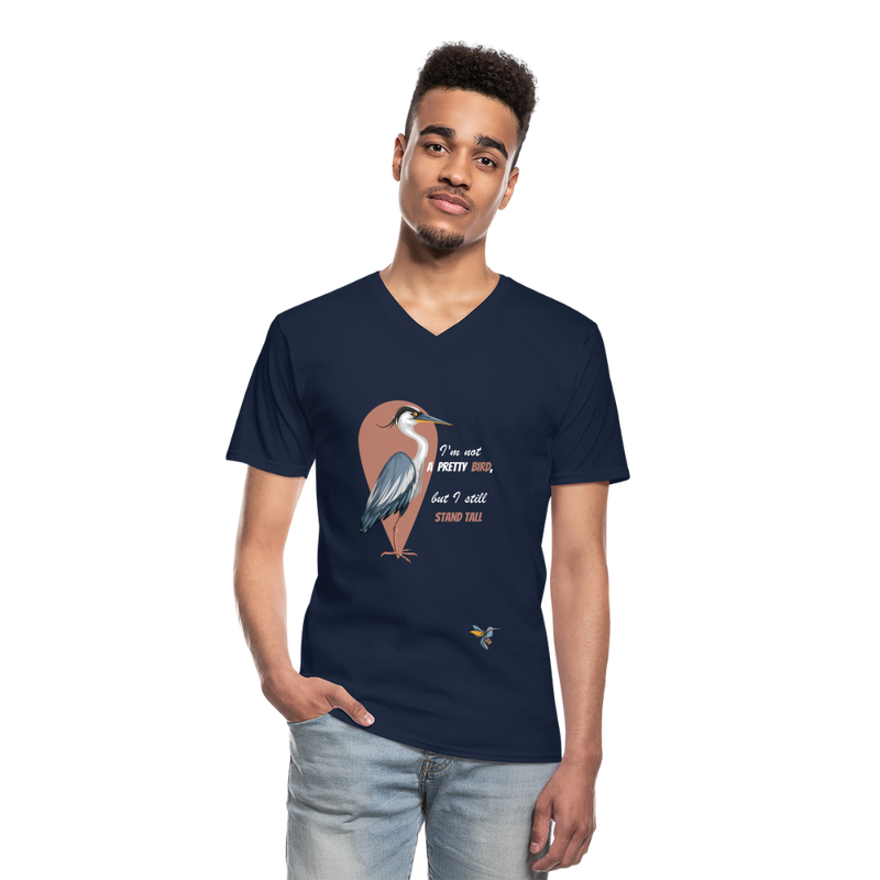 Lade das Bild in Galerie -Viewer, Klassisches Männer-T-Shirt mit V-Ausschnitt A Pretty Bird 2 - Navy
