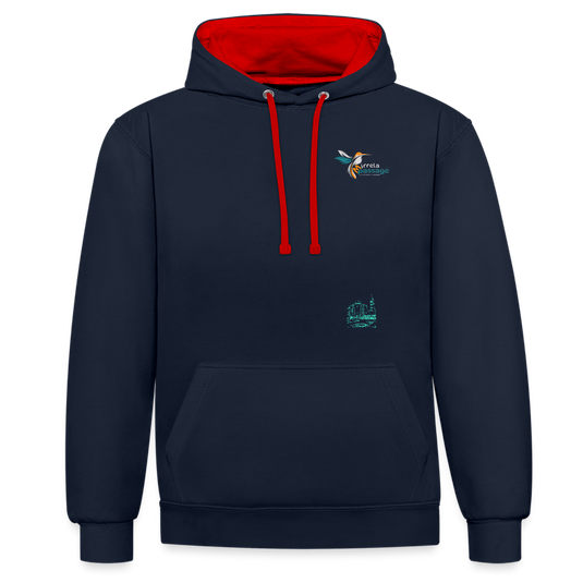 Kontrast-Hoodie Mirrela Passage Club 15 AA2 - Navy/Rot