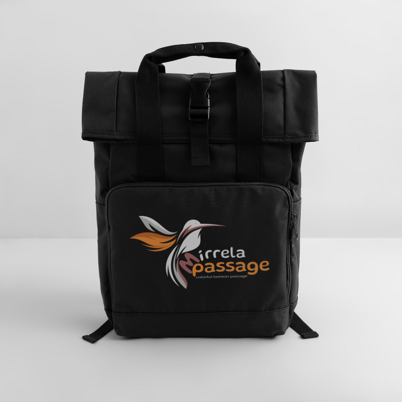 Lade das Bild in Galerie -Viewer, Rolltop Rucksack Mirrela Passage mit zwei Griffen MP Logo 3 - Schwarz
