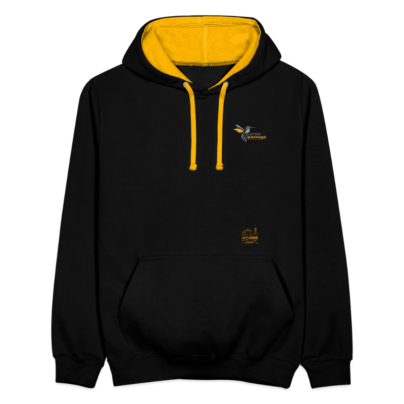 Lade das Bild in Galerie -Viewer, Kontrast-Hoodie Mirrela Passage Club 10 AA9 - Schwarz/Gold
