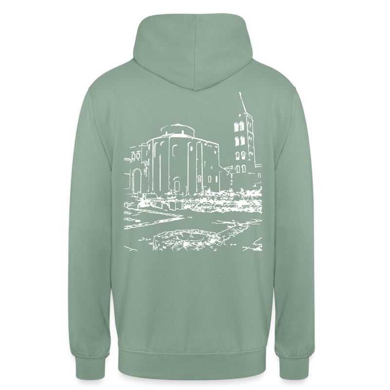 Lade das Bild in Galerie -Viewer, Mirrela Passage Unisex Hoodie GRAU TÜRKIS AA2 St. Donat - Graugrün
