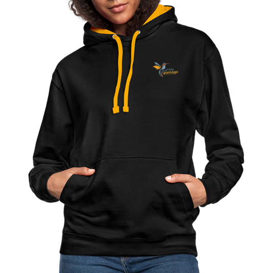 Kontrast-Hoodie Schwarz Gelb Mirrela Passage AA9 Club 15 - Schwarz/Gold