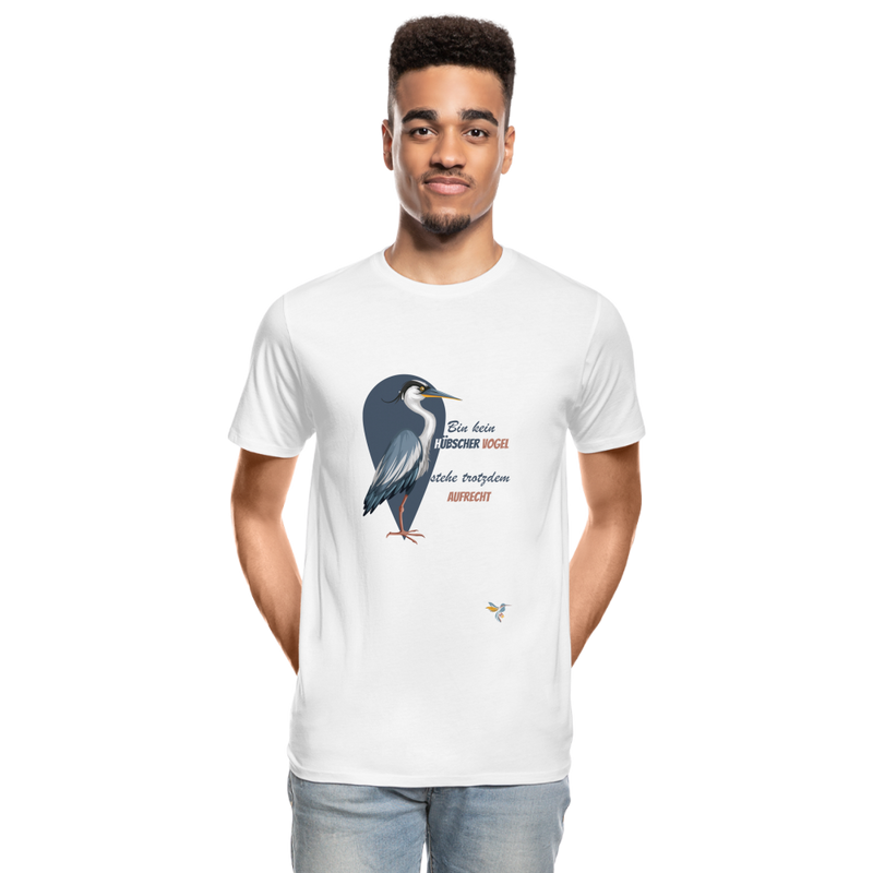 Lade das Bild in Galerie -Viewer, Männer Premium Bio T-Shirt Kein Hübscher Vogel 2 - Weiß
