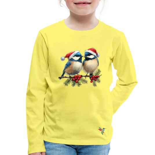 Mirrela Passage Kinder Premium Langarmshirt Two Blue Birds - Gelb