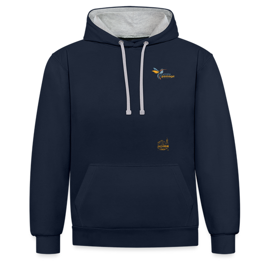 Kontrast-Hoodie Mirrela Passage Club 10 AA9 - Navy/Grau meliert