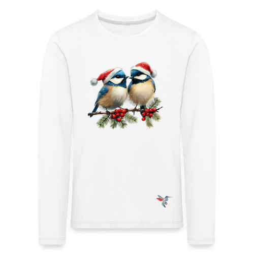 Mirrela Passage Kinder Premium Langarmshirt Two Blue Birds - Weiß