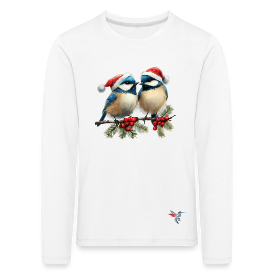 Mirrela Passage Kinder Premium Langarmshirt Two Blue Birds - Weiß