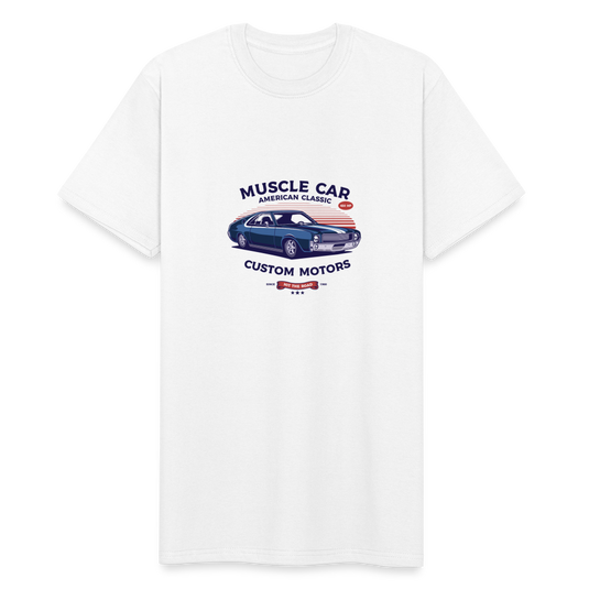 Männer Workwear T-Shirt Muscle Car 1 - Weiß