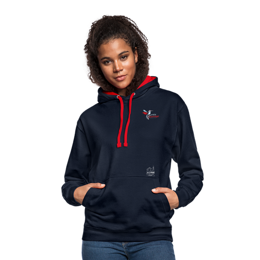 Kontrast-Hoodie Mirrela Passage Club 15 AA14 - Navy/Rot