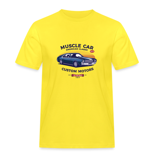 Männer Workwear T-Shirt Muscle Car 1 - Gelb