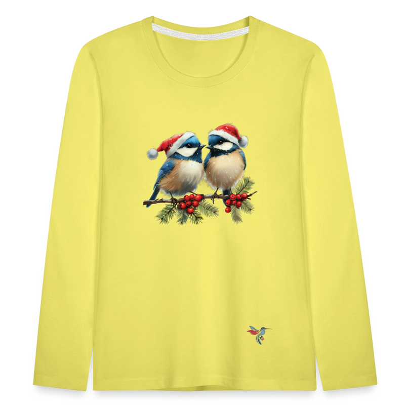 Lade das Bild in Galerie -Viewer, Mirrela Passage Kinder Premium Langarmshirt Two Blue Birds - Gelb
