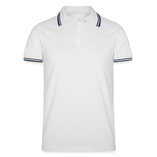 Männer Tipped Poloshirt - Weiß/Navy