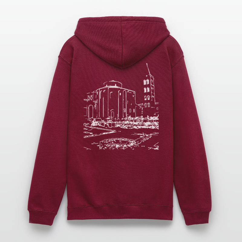 Lade das Bild in Galerie -Viewer, Mirrela Passage Unisex Hoodie GRAU TÜRKIS AA2 St. Donat - Bordeaux
