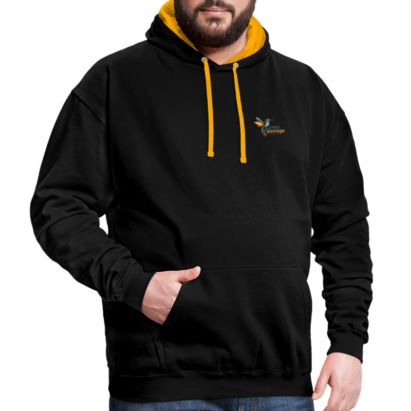 Lade das Bild in Galerie -Viewer, Kontrast-Hoodie Schwarz Gelb Mirrela Passage AA9 Club 15 - Schwarz/Gold
