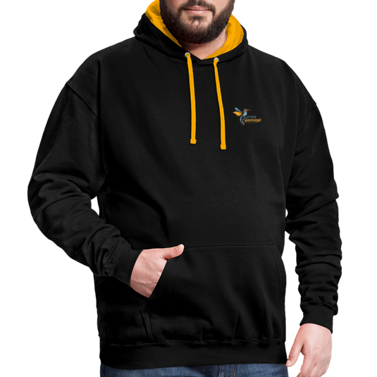 Kontrast-Hoodie Schwarz Gelb Mirrela Passage AA9 Club 15 - Schwarz/Gold