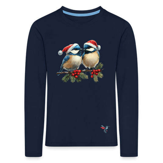 Mirrela Passage Kinder Premium Langarmshirt Two Blue Birds - Navy