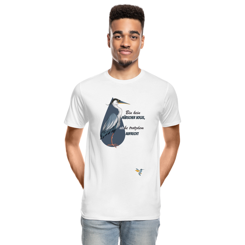 Lade das Bild in Galerie -Viewer, Männer Premium Bio T-Shirt Kein Hübscher Vogel 1 - Weiß
