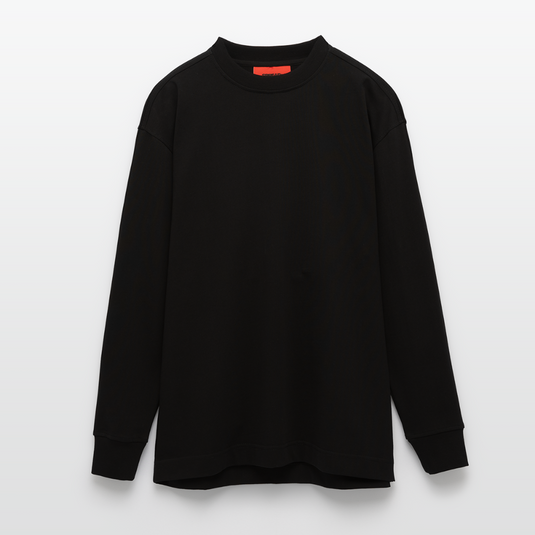 Heavyweight Oversized Organic Langarmshirt Mirrela Passage Made in EU - SOLID BLACK