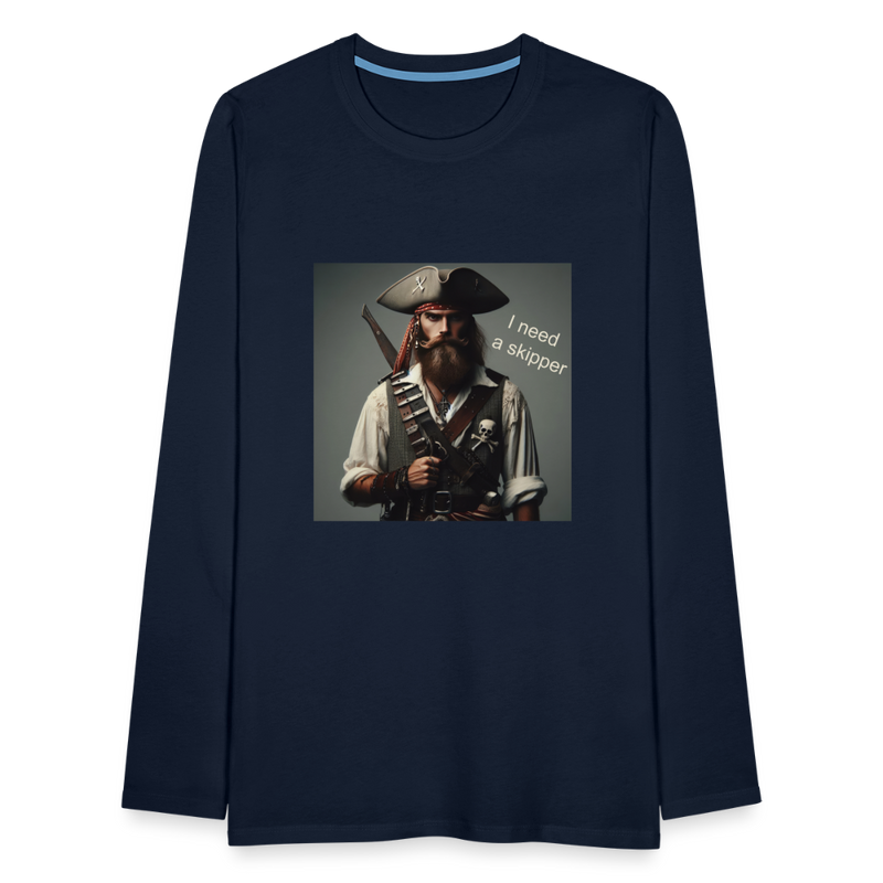 Lade das Bild in Galerie -Viewer, Mirrela Passage Männer Premium Langarmshirt I need a skipper - Navy
