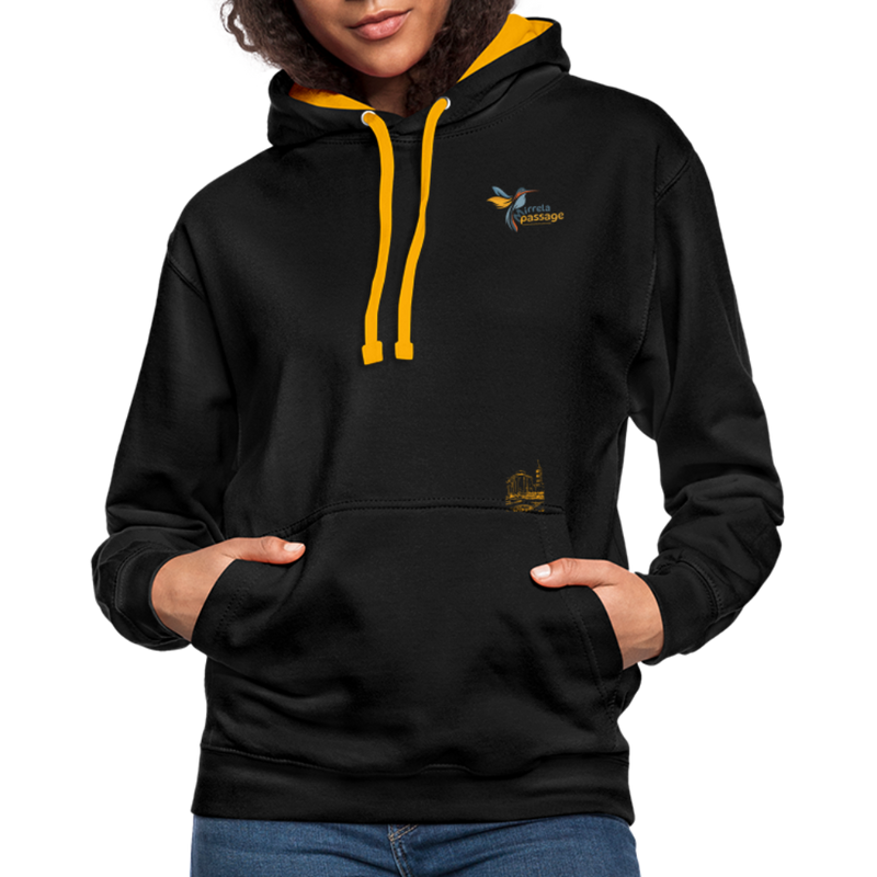 Lade das Bild in Galerie -Viewer, Kontrast-Hoodie Mirrela Passage Club 10 AA9 - Schwarz/Gold
