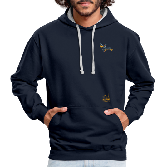 Kontrast-Hoodie Mirrela Passage Club 10 AA9 - Navy/Grau meliert