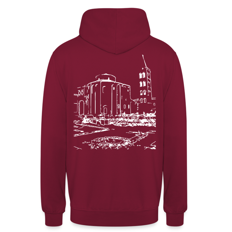 Lade das Bild in Galerie -Viewer, Mirrela Passage Unisex Hoodie GRAU TÜRKIS AA2 St. Donat - Bordeaux
