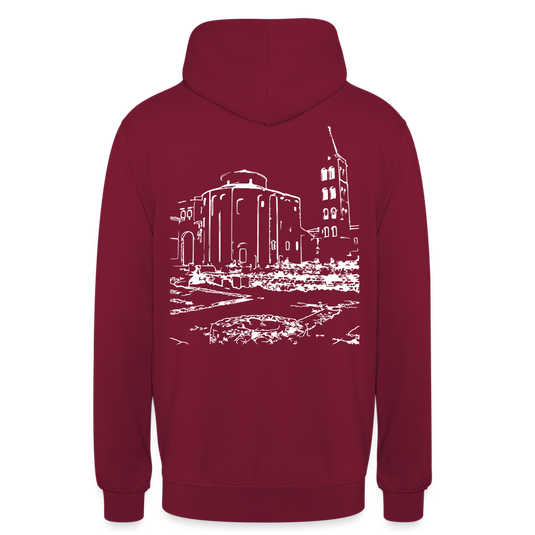 Mirrela Passage Unisex Hoodie GRAU TÜRKIS AA2 St. Donat - Bordeaux