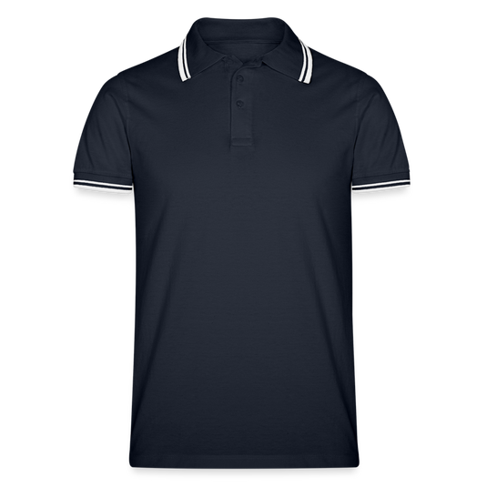 Männer Tipped Poloshirt - Navy/Weiß