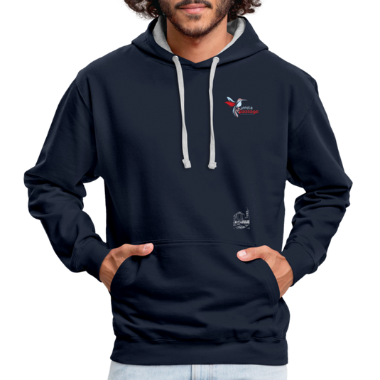 Kontrast-Hoodie Mirrela Passage Club 15 AA14 - Navy/Grau meliert