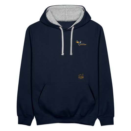 Kontrast-Hoodie Mirrela Passage Club 10 AA9 - Navy/Grau meliert