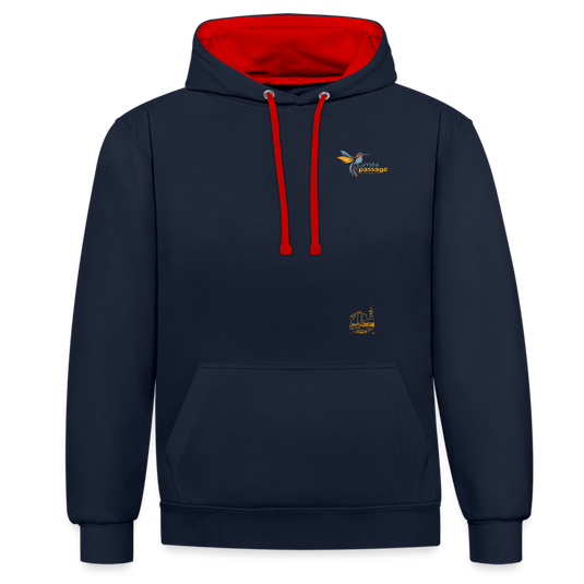 Kontrast-Hoodie Mirrela Passage Club 10 AA9 - Navy/Rot