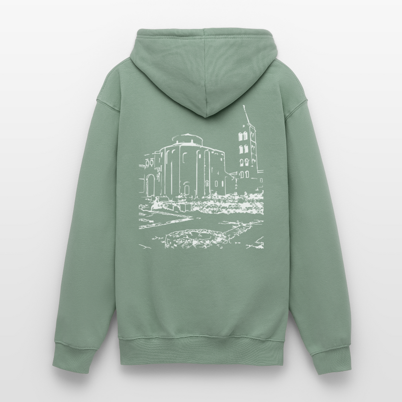 Lade das Bild in Galerie -Viewer, Mirrela Passage Unisex Hoodie GRAU TÜRKIS AA2 St. Donat - Graugrün
