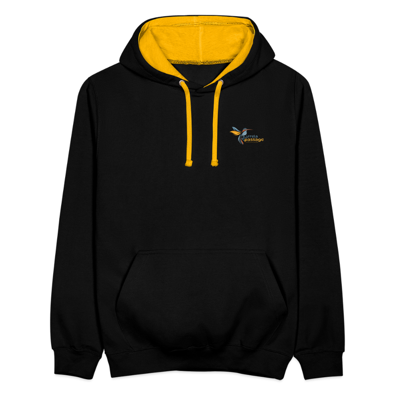 Lade das Bild in Galerie -Viewer, Kontrast-Hoodie Schwarz Gelb Mirrela Passage AA9 Club 15 - Schwarz/Gold
