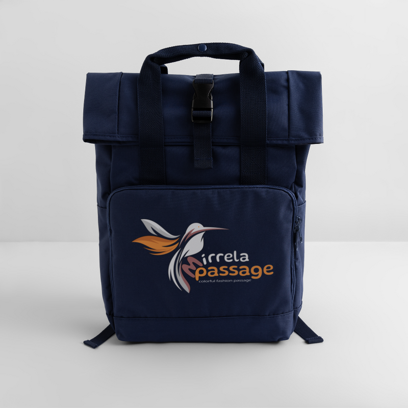 Lade das Bild in Galerie -Viewer, Rolltop Rucksack Mirrela Passage mit zwei Griffen MP Logo 3 - Navy
