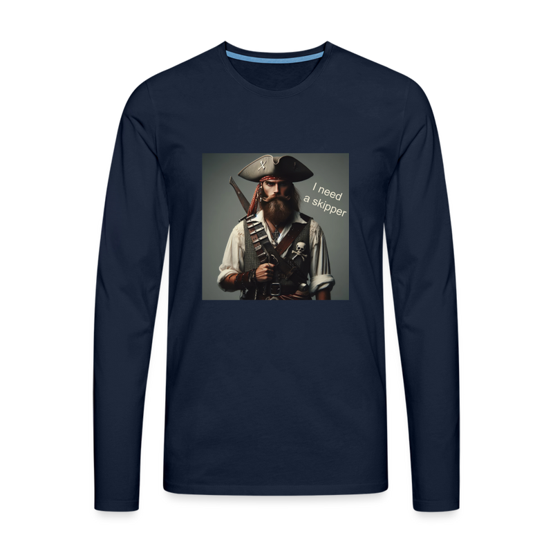 Lade das Bild in Galerie -Viewer, Mirrela Passage Männer Premium Langarmshirt I need a skipper - Navy
