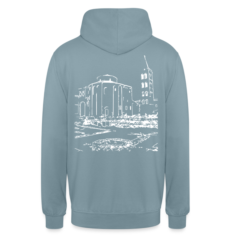 Lade das Bild in Galerie -Viewer, Mirrela Passage Unisex Hoodie GRAU TÜRKIS AA2 St. Donat - Nebelblau
