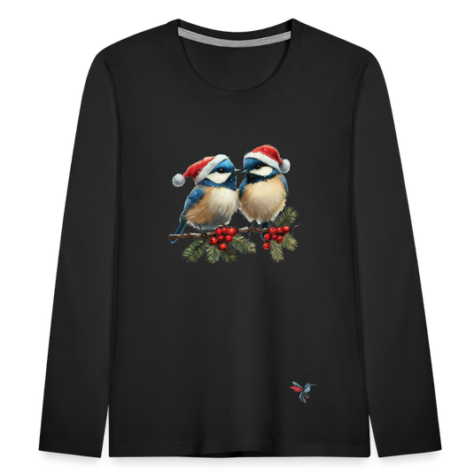 Mirrela Passage Kinder Premium Langarmshirt Two Blue Birds - Schwarz