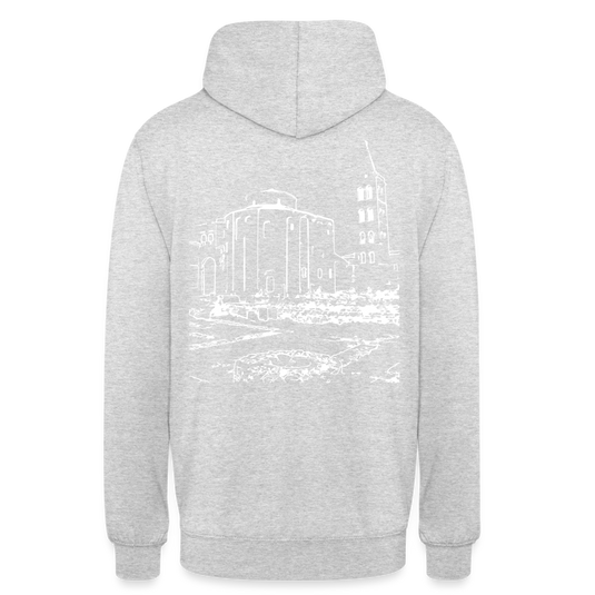 Mirrela Passage Unisex Hoodie GRAU TÜRKIS AA2 St. Donat - Hellgrau meliert