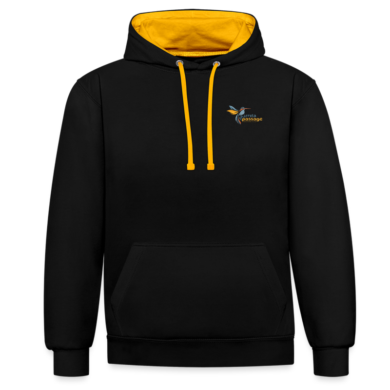 Lade das Bild in Galerie -Viewer, Kontrast-Hoodie Schwarz Gelb Mirrela Passage AA9 Club 15 - Schwarz/Gold
