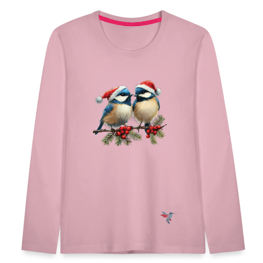 Mirrela Passage Kinder Premium Langarmshirt Two Blue Birds - Hellrosa