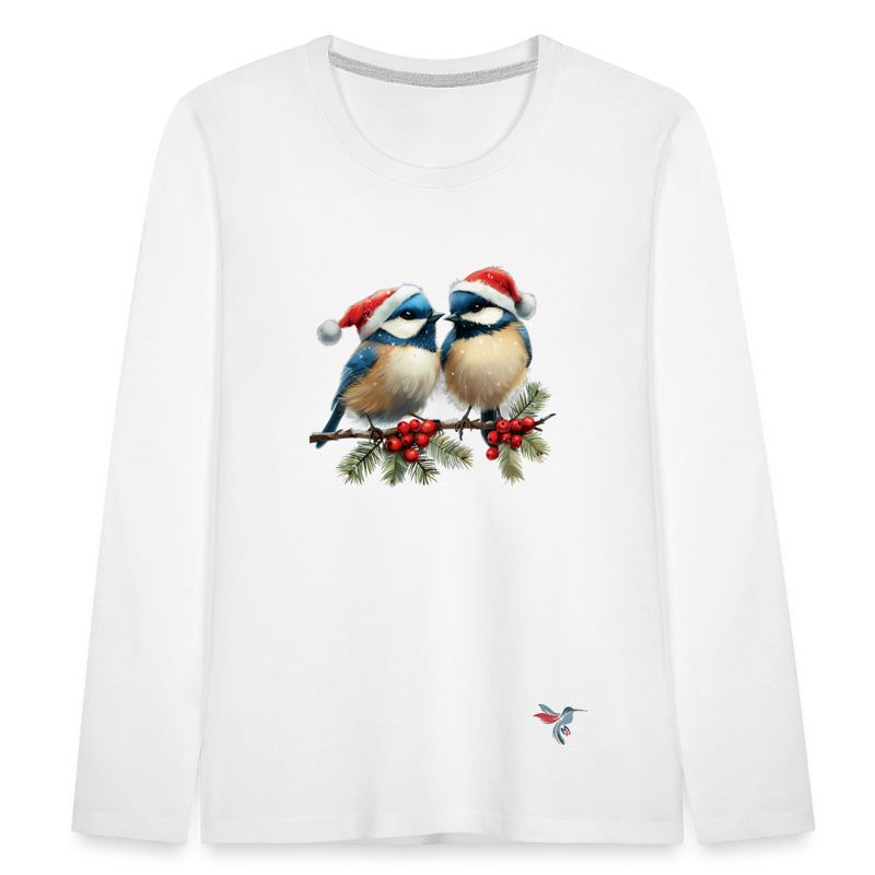 Lade das Bild in Galerie -Viewer, Mirrela Passage Kinder Premium Langarmshirt Two Blue Birds - Weiß
