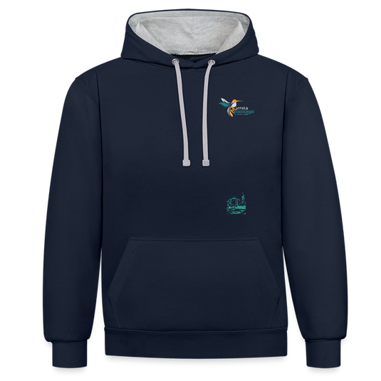 Kontrast-Hoodie Mirrela Passage Club 15 AA2 - Navy/Grau meliert