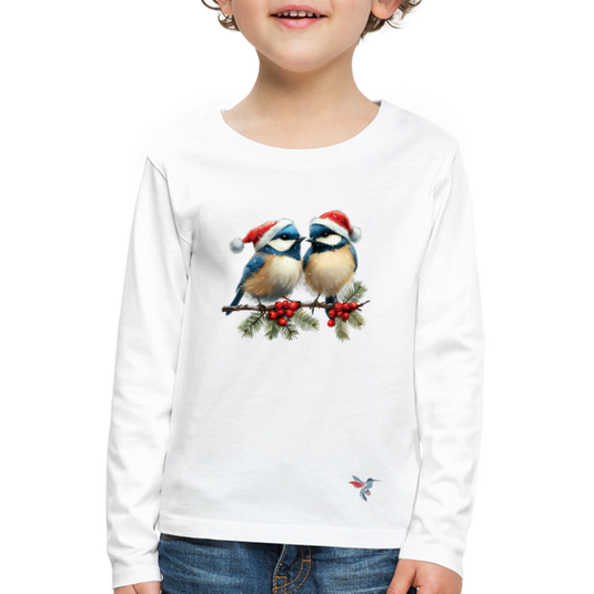 Mirrela Passage Kinder Premium Langarmshirt Two Blue Birds - Weiß